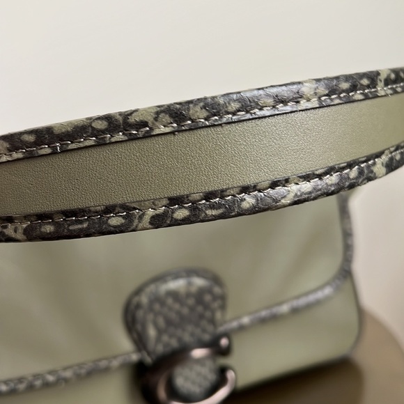 Soft Tabby Snake-Trim Leather Shoulder Bag - Picture 7 of 16